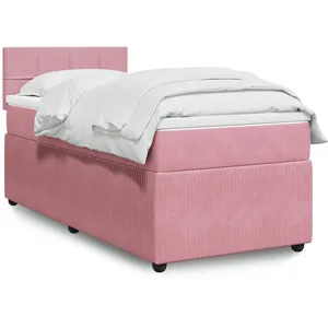 vidaXL Sommier à lattes de lit et matelas Rose 80x200 cm Velours pas cher