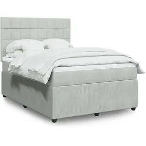 Comparateur de prix : vidaXL Sommier à lattes de lit et matelas Gris clair 160x200cm Velours