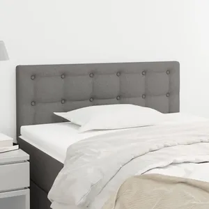 vidaXL Sommier à lattes de lit avec matelas Taupe 90x200 cm Tissu pas cher