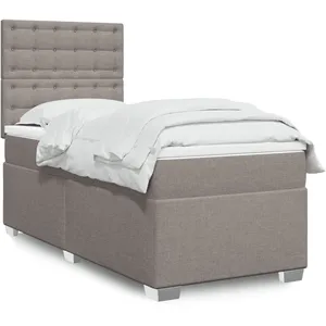 vidaXL Sommier à lattes de lit avec matelas Taupe 80x200 cm Tissu pas cher