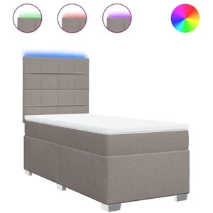 vidaXL Sommier à lattes de lit avec matelas Taupe 80x200 cm Tissu pas cher