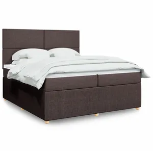 Vidaxl sommier à lattes de lit avec matelas marron foncé 200x200 cm pas cher