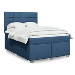 Vidaxl sommier à lattes de lit avec matelas bleu 140x200 cm tissu pas cher