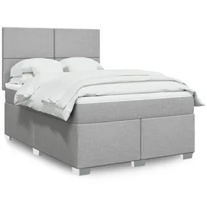 Comparateur de prix : vidaXL Sommier à lattes de lit avec matelas Gris clair 140x190cm Tissu