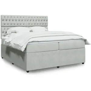 vidaXL Sommier à lattes de lit et matelas Gris clair 200x200cm Velours pas cher