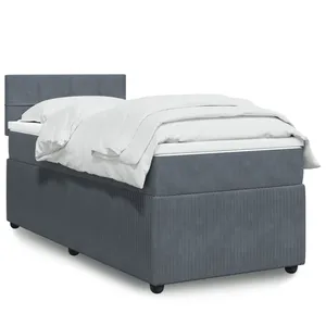 vidaXL Sommier à lattes de lit avec matelas Gris foncé 100x200 cm pas cher