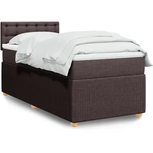 vidaXL Vidaxl Sommier À Lattes De Lit Avec Matelas Marron Foncé 90x200 Cm
