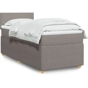 vidaXL Sommier à lattes de lit avec matelas Taupe 80x200 cm Tissu pas cher