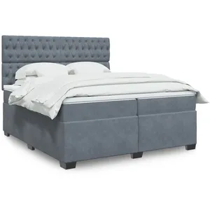 vidaXL Sommier à lattes de lit et matelas Gris foncé 200x200cm Velours pas cher