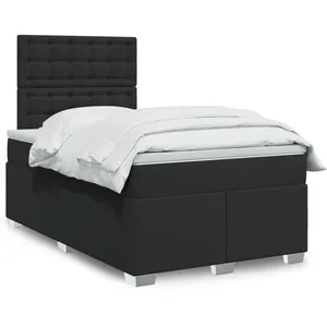 vidaXL Sommier à lattes de lit avec matelas noir 120x190 cm similicuir pas cher