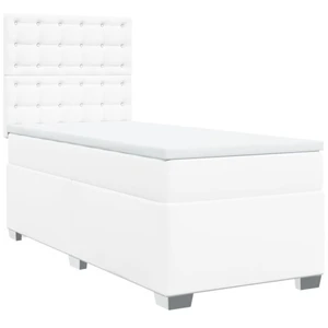 vidaXL Sommier à lattes de lit avec matelas Blanc 80x200 cm Similicuir pas cher