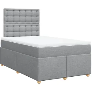 Vidaxl sommier à lattes de lit et matelas gris clair 120x190 cm tissu pas cher