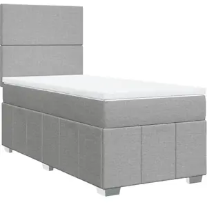 vidaXL Sommier à lattes de lit avec matelas gris clair 80x200 cm tissu pas cher