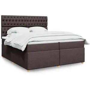 vidaXL Sommier à lattes de lit avec matelas Marron foncé 200x200 cm pas cher