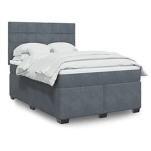 Comparateur de prix : vidaXL Sommier à lattes de lit et matelas Gris foncé 160x200cm Velours