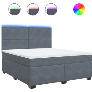 Comparateur de prix : vidaXL Sommier à lattes de lit et matelas Gris foncé 160x200cm Velours