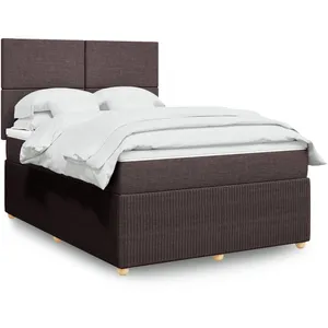 vidaXL Sommier à lattes de lit avec matelas Marron foncé 140x190 cm pas cher