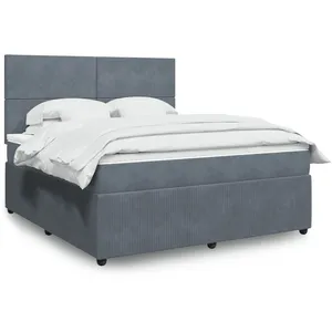 Comparateur de prix : vidaXL Sommier à lattes de lit et matelas Gris foncé 180x200cm Velours