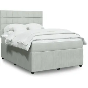 Comparateur de prix : vidaXL Sommier à lattes de lit et matelas Gris clair 140x200cm Velours