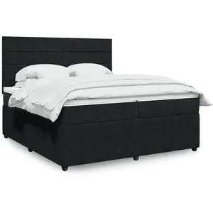 vidaXL Sommier à lattes de lit et matelas Noir 200x200 cm Velours pas cher