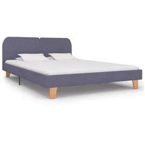 Vidaxl sommier à lattes de lit avec matelas gris foncé 120x190cm tissu pas cher