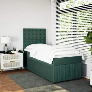 vidaXL Sommier à lattes de lit et matelas Vert foncé 80x200 cm Velours