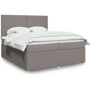 Comparateur de prix : vidaXL Sommier à lattes de lit avec matelas Taupe 200x200 cm Tissu