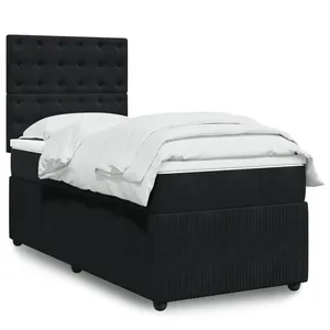 Comparateur de prix : vidaXL Sommier à lattes de lit avec matelas Noir 100x200 cm Velours