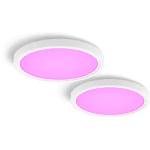 Philips Plafonniers Plafonnier Fin Hue Devote S (pack De 2) - Blanc
