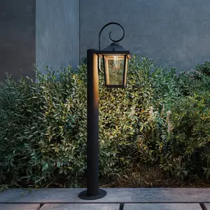 Bornes lumineuses Philips Buzzard, noires, 75 cm, IP44, E27