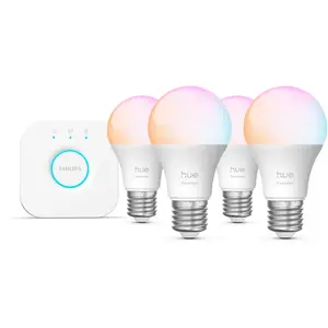 Philips Hue white & Color ambiance Kit de Démarrage Essential : 4 Ampo...