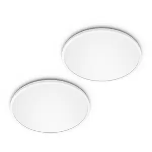 Comparateur de prix : Philips LED SuperSlim lot de 2 blanc IP44 Ø 25 cm 2 700 K