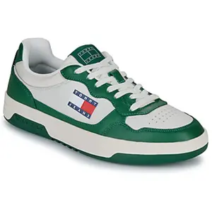 Baskets basses en cuir signature Tommy Hilfiger pas cher