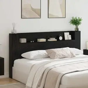 vidaXL Cabinet de Tête de Lit Chêne noir 120 x 15 x 103.5 cm pas cher