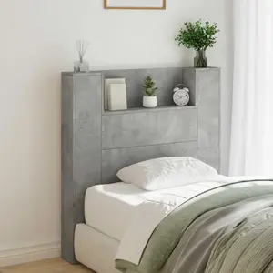 vidaXL Tête de lit Béton Gris 100 x 16,5 x 103,5 cm Bois composite pas cher