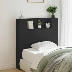vidaXL Tête de lit noire 100 x 16,5 x 103,5 cm Bois composite pas cher