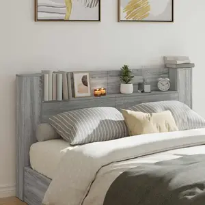 vidaXL Tête de lit gris Sonoma 180 x 16,5 x 103,5 cm Bois composite pas cher