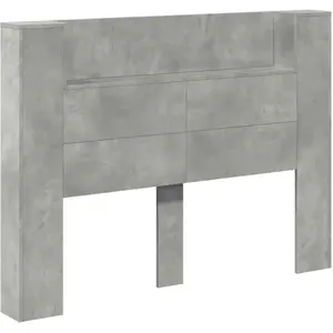vidaXL Tête de lit Béton Gris 140 x 16,5 x 103,5 cm Bois composite pas cher