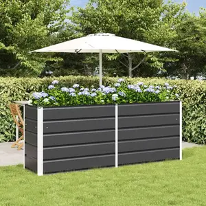 vidaXL Jardinière Anthracite 480 x 50 x 45 cm Acier galvanisé pas cher