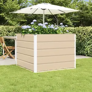 vidaXL Jardinière Ivoire 100 x 100 x 75 cm Acier pas cher