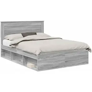 vidaXL Cadre de lit gris Sonoma 140 x 200 cm Pin massif pas cher