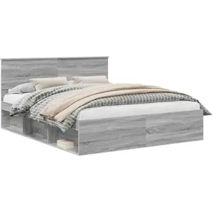 vidaXL Cadre de lit gris Sonoma 160 x 200 cm Pin massif pas cher