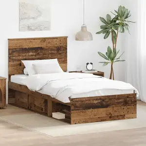 vidaXL Cadre de lit en vieux bois 100 x 200 cm Pin massif pas cher