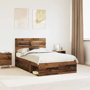 vidaXL Cadre de lit en vieux bois 120 x 200 cm Pin massif pas cher