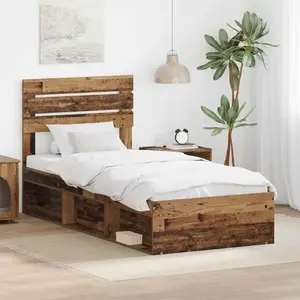 vidaXL Cadre de lit en vieux bois 100 x 200 cm Pin massif pas cher