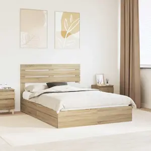 vidaXL Lit de rangement chêne Sonoma 160 x 200 cm bois composite pas cher