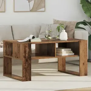 vidaXL Table basse Bois ancien 92 x 53 x 45 cm Bois d'ingénierie pas cher