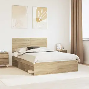 vidaXL Cadre de lit Sonoma 140 x 190 cm Pin massif pas cher