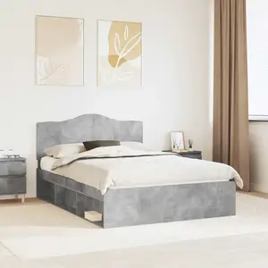 vidaXL Cadre de lit avec tête de lit béton 140 x 200 cm Pin massif pas cher