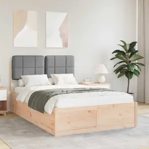 vidaXL Cadre de lit avec tête de lit rembourrée gris clair 120 x 200 c... pas cher